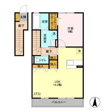 宇都宮駅 車移動14分  3.6km 2階の物件間取画像